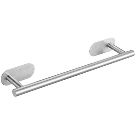 Porte-Serviettes 40cm Salle de Bain Barre, Argenté Porte Serviette Murale Auto-adhésif en 304 Acier Inoxydable sans Perçage Imperméable pour Salle de Bain et Cuisine (1/4)