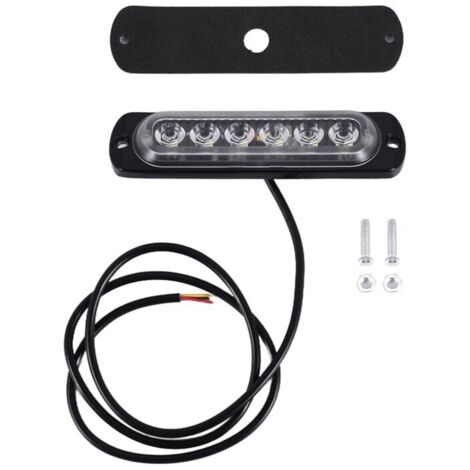 12V - 24 V 6 Lumière Led Urgence Flash Véhicule De Voiture Avertissement Stroboscopique Clignotant Blanc (1/4)