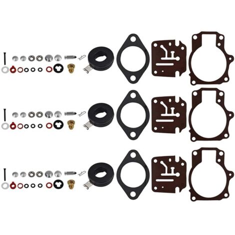 3 X Kit de RéParation Carburateur Rebuild et Flotteur pour Evinrude 396701 65 70 75