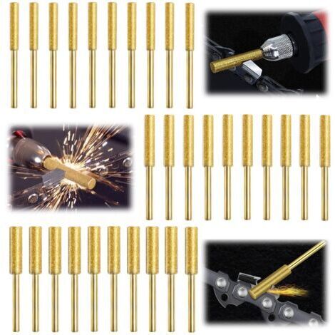 30 Piezas Gabarit Affutage Chaine de Tronconneuse, Diamant Affuteur Affuteuse de Chaine Tronçonneuse, Lime pour Chaine de Tronconneuse, 3 Tailles Différentes pour Tronçonneuse Affûter et Poncer (1/5)