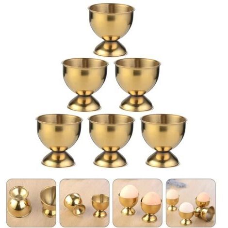 Coquetiers à œuf durs Golden Ice Cream Dessert Container Table Decor pour la fête de mariage de vacances 6Pcs (1/5)