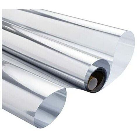 Film fenetre Anti Regard Film Miroir Fenêtre sans Tain Film Anti Chaleur Anti UV Électrostatique Protection de la Vie Privée Film Miroir pour Fenetre de Bureau Maison Magasin 60×400CM (1/5)