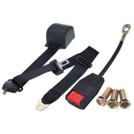Ceinture de sécurité 3 points pour camion de voiture Ceinture de sécurité rétractable réglable universelle noire Facile à utiliser--INHHUB