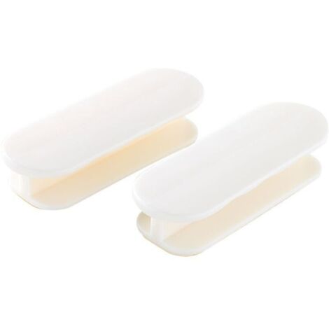 Lot de 2 poignées de porte de balcon, poignées de porte, poignées de porte autocollantes, poignées d'armoire, porte de balcon, extérieur en plastique, poignée de meuble en verre, blanc (1/4)