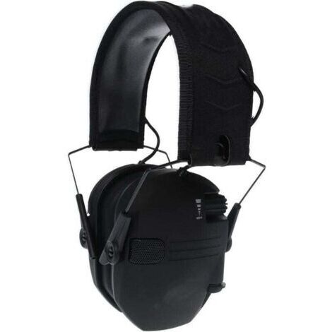 Casque antibruit actif pour le tir Protection auditive électronique Protection auditive Réduction du bruit Casque de chasse actif Casque de protection auditive Pliable (Noir), (1/5)