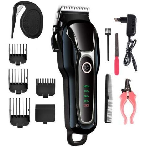 INHHUB Tondeuse Chien Professionnelle, Tondeuse Chien Poil Long Epais Electrique sans Fil Kit, Tondeuse Animaux Chien Chat Professionnelle, Pet Grooming Kit, Lame Tranchante Sûre, Faible Bruit, Écran (1/5)