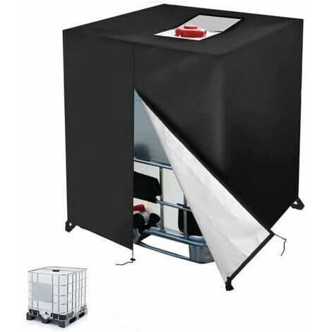 Bâche Réservoir d'eau IBC 1000 L Couverture Container Citerne Eau Pluie avec Fermeture éclair Coupe-Vent Anti-UV 420D Résistant à la Déchirure (1/5)