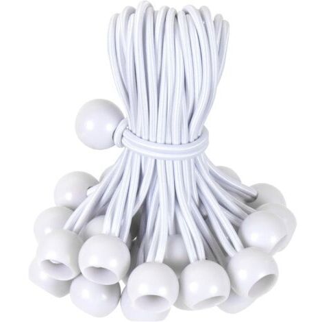 Cordon élastique à boule à bascule de 4 pouces, cordon élastique à boule blanche d'arrimage robuste pour auvents extérieurs, tentes, cargaisons, abris, tonnelles, protégé contre les UV (30 pièces)-INH (1/5)