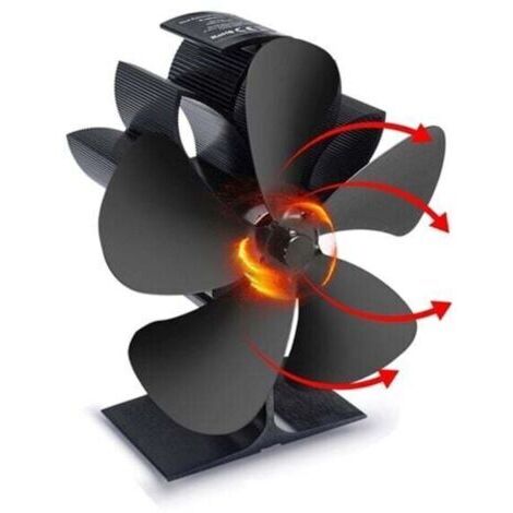 Ventilatore per stufa a 5 pale - Alimentato dal calore - Risparmio di carburante - Ufficio (1/4)