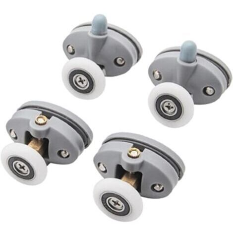 Porte De Douche Roues Runner, Poulies en Plastique ABS Rouleaux De Portes Coulissantes pour roulettes De Douche Cabine Salle De Bain (Color : 2pcs up 2pcs Down, Size : 23mm) (1/5)