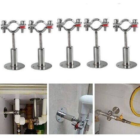 5Pcs Acier Inoxydable Colliers De Serrage à Support De Tuyau RéGlable, Support De Tuyau à Montage Mural, Solide, Stable Pour Un DiamèTre De 32-34MM, Pour La Fixation De Tuyaux, De Tubes,De Tiges Etc (1/5)