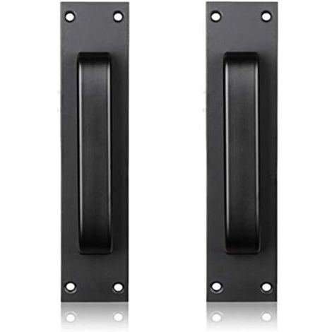 Poignée de porte en alliage d'aluminium à poignée de porte en aluminium de verre montée sur verre et en plastique de cuisine (black) (1/5)