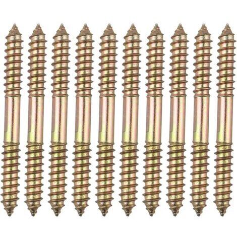 10 boulons de fixation pour meuble Cheville - M8 x 80 MM à tête double extrémité - Bois à bois (1/5)