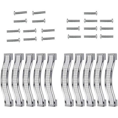 Lot de 5 poignées de tiroir en alliage strass cristal pour commode armoire de cuisine placard, Silver, 96MM-10PCS (1/5)