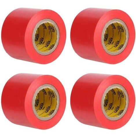 4 Pcs Ruban Électrique Électricien PVC Film Étanche Électrique Isolé Ruban D'étanchéité Réparation Outils,Taille:4,4 cm de large, 11 m de long(Rouge) (1/5)