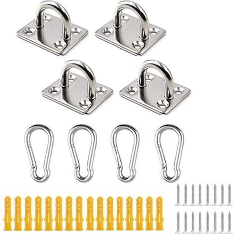 Plaques à œil en acier inoxydable, kit de matériel de voile de parasol très résistant pour accessoires de fixation de parasol (1/4)