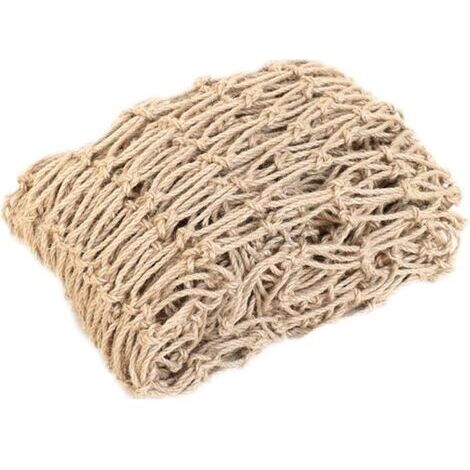 Filet de soutien en jute naturel 5m – Maille 15x15cm – Corde de chanvre 3mm – Pour plantes grimpantes et décorations