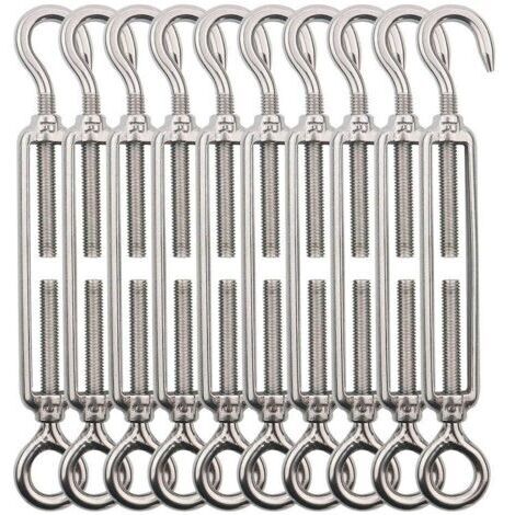 Tendeur de câble M5 en acier inoxydable 304 – Résistant à la corrosion – Lot de 10 pièces pour installation extérieure (1/5)