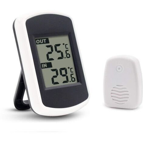 Thermomètre numérique LCD sans fil – Mesure intérieure -40 à 60 °C et extérieure 0 à 60 °C – Précision +/- 1 °C – Portée 100m (1/5)