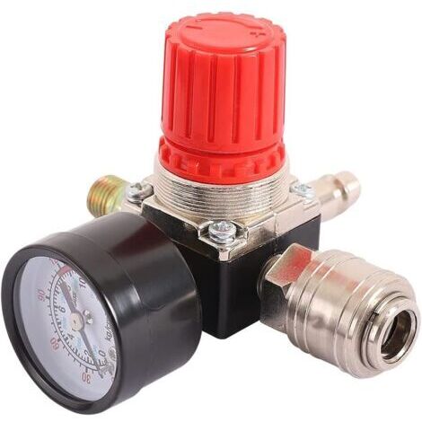 Régulateur de pression compresseur d'air 1/4' – Détendeur pneumatique 180psi – Raccord fileté 1/4 PT – Installation facile