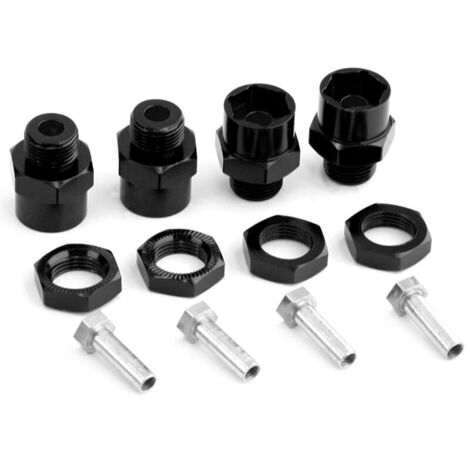 Adaptateur Hexagonal 12 Mm à 17 Moyeux Conversion Extension pour Voiture RC 1/10 4 Pièces Noir (1/4)