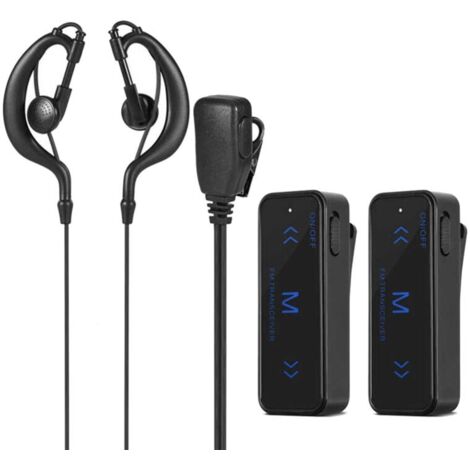 Deux Talkies Walkies Mini 400 470 MHz Radio Bidirectionnelle 3W Avec Casque Anti Bruit USB