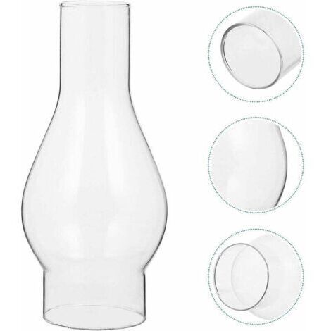 Abat-jour en Verre Transparent pour Lampe à Huile, Cheminée en Verre de Lampe à Pétrole, Abat-jour pour Lampe Kérosène, Accessoires Remplaçables (Size : Small) (1/5)