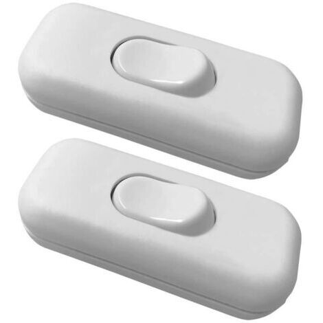 2 Pcs Interrupteur Bi-polaire Inter à Bascule 6A 250V Interrupteur à Touche Basculante Variateur D'intensité/Commutateur pour Lampe, Blanc (1/5)
