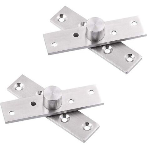 Lot de 2 charnières de porte pivotantes à 360 degrés en acier inoxydable avec vis de fixation 75 x 17 mm (1/5)