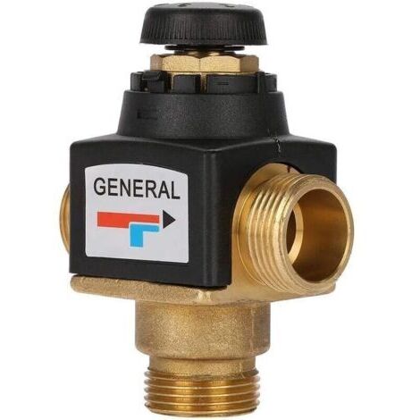 Mitigeur thermostatique de baignoire en laiton – Finition métal – Débit élevé pour eau chaude sanitaire – Fonction anti-brûlure (1/5)