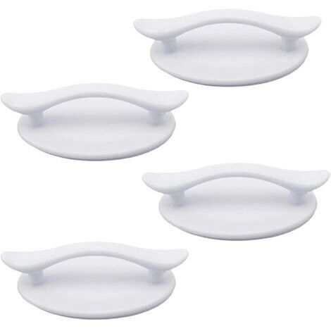 4 Pièces Poignées Autocollantes en Plastique Blanc Adhésif pour Portes et Fenêtres Placards Tiroirs Placards (8,3 x 4,9 cm) (1/5)
