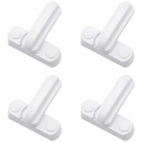 Lot de 4 serrures à loquet en aluminium – Sécurité renforcée pour portes et fenêtres – Finition blanche – Installation facile (1/5)