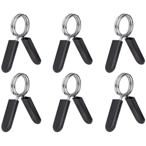 Lot de 6 Colliers à Ressort pour Haltères 25mm Barre Poids Standard Musculation Entraînement (1/4)