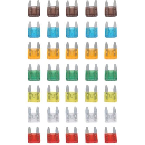 Lot de 35 Fusibles Mini Lame Mélange 5 7.5 10 15 20 25 30 Amp pour Automobile