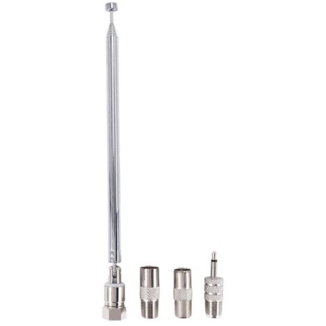 Adaptateur Antenne FM 3.5mm Type F Mâle avec Tige Télescopique pour Récepteur Stéréo Radio