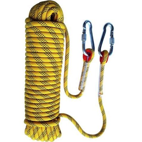 Corde d'escalade statique 20m – Diamètre 10mm – Fibre de polyester haute résistance – Traction 15 kN – Pour escalade et sauvetage (1/5)