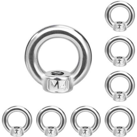 M4 Ringmutter, 304 Edelstahl-Ringmutter, Ösenmuttern für Hebezubehör, 8 Stück (1/5)