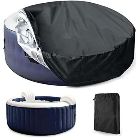 Bâche de protection pour spa rond 210 cm – Tissu Oxford 210D résistant aux UV et à l'eau – Cordon ajustable pour maintien sécurisé