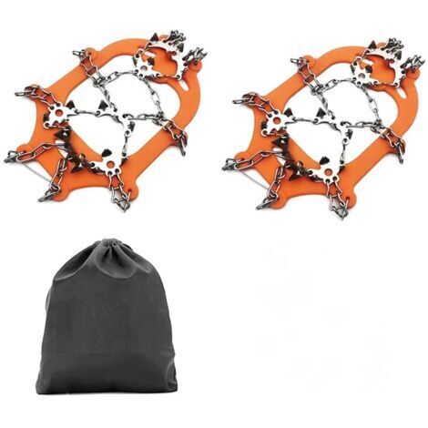 Crampons à glace 24 pointes en acier inoxydable – Antidérapants pour neige et glace – Flexibilité jusqu'à -45°C – Compatible avec bottes de randonnée (1/5)