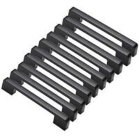 Lot de 10 poignées de porte en aluminium noir – Entraxe 160mm – Design T Bar pour armoires et tiroirs – Installation facile avec vis incluses - 10pcs (1/4)