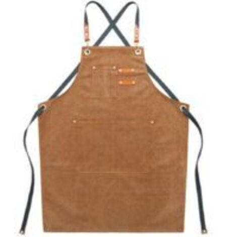 Tablier de cuisine en toile lavable – Sangles réglables – Grandes poches pour accessoires – Résistant et durable – 75 cm large x 58 cm haut (1/3)
