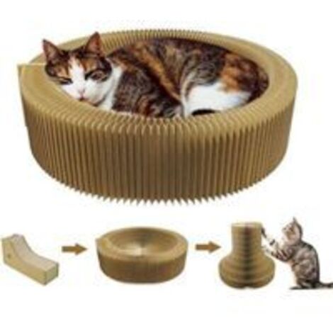 Panier Griffoir pour Chat 50 CM en Carton Haute densité Pliable et Portable Parfait pour Votre canapé et Le Confort, Le Bien-être, Les Griffes de Votre Chat (1/4)
