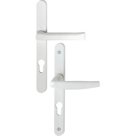 Hoppe – Ensemble de porte-fenêtre plaque étroite Atlanta – Saillie réduite 195mm – Blanc 9016 – Clé i Entr.70 C.7 – épaisseur 78/87mm – 3309311 - 300LMSGL