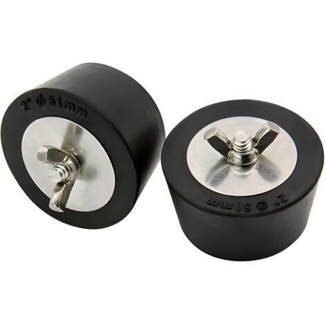 Lot de 2 bouchons d'hivernage en caoutchouc de 32 mm pour piscine enterrée, bouchon de refoulement, bouchon anti-expansion avec vis et boulons en acier inoxydable