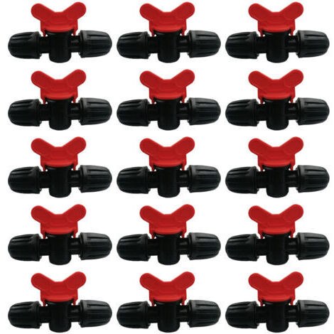 Thsinde15 Pièces Vanne Interrupteur Goutte à Goutte PE Tuyau d'Irrigation 16mm Verrou Barbelé Raccord Valve Connecteur Tuyau Barbelé Valve Jardin (1/2)