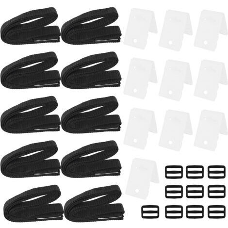 Enrouleur de bâche de piscine 30 articles Kit de sangles de fixation pour enrouleur de couverture solaire de piscine comprenant nylon avec languettes plaques de fixation et boucles (1/5)