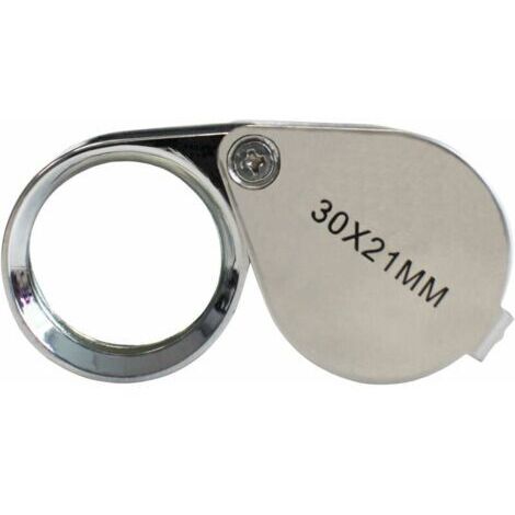 Loupe Bijoutier - Loupe Grossissante Verre 30 x 21 mm Bijoux Antiquités Lentille Oculaire - 30x Loupe de Poche - Pliable en Verre - Loupe Botaniste (1/5)