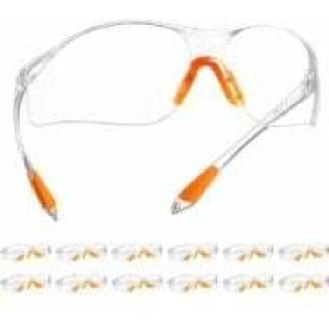 Lunette de Protection,Lot de 12 Lunette de sécurité avec Lentilles Transparentes Anti-Buée Lunette Protection pour Jardin Laboratoire Cyclisme (1/5)