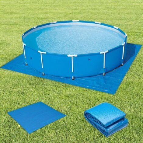 Tapis de fond de piscine - Taille standard 3mx5m - Protection de fond de piscine pliable - Tapis de piscine carré imperméable - Tapis de protection pour pataugeoire et piscine hors sol (1/5)