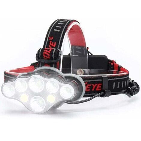 Lampe frontale Rechargeable Puissante, 18000 Lumen 8 Modes Lampe Frontale LED Lampe Frontale Puissante Lampe de Mains-libres pour le Camping, Lampe Frontale Running IPX5 Enfant Lecture (1/5)